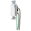 Hubbell Wiring Device-Kellems Decorator Switches, General Purpose AC, Illuminated Three Way, 20A 120/277V AC, Back and Side Wired, Pre-Wired with 8" #12 THHN DSL320ILW